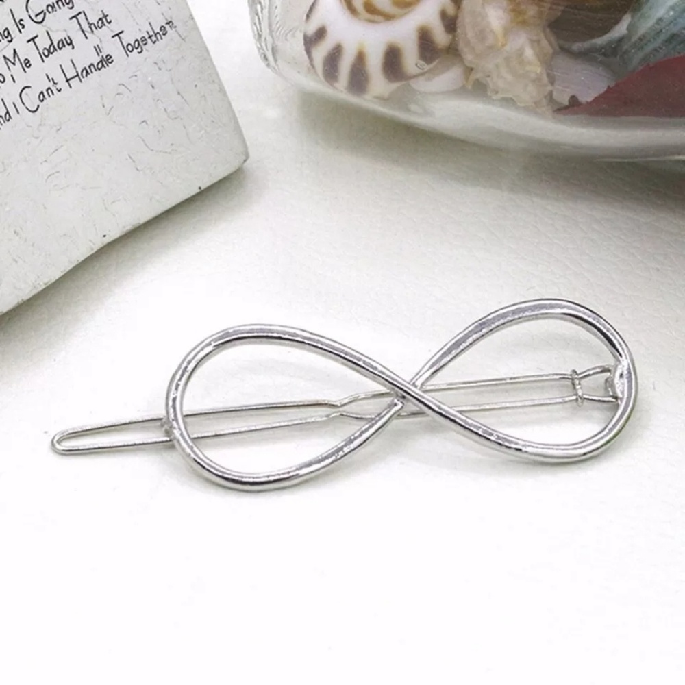 Infinity Hair Clip Pin Barrette Accessory Silver